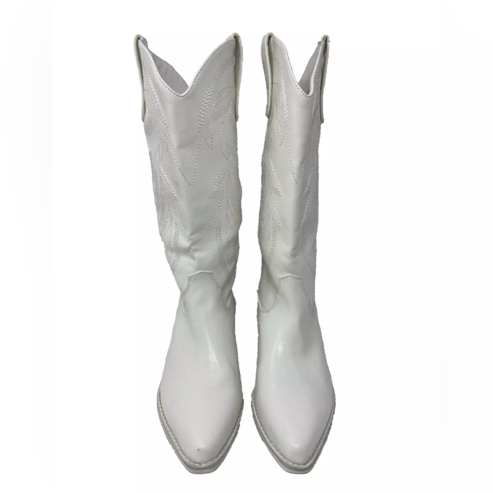 Madden Girl Women's Redford White Cowboy, Western Boots 7.5 Medium M - Picture 2 of 8